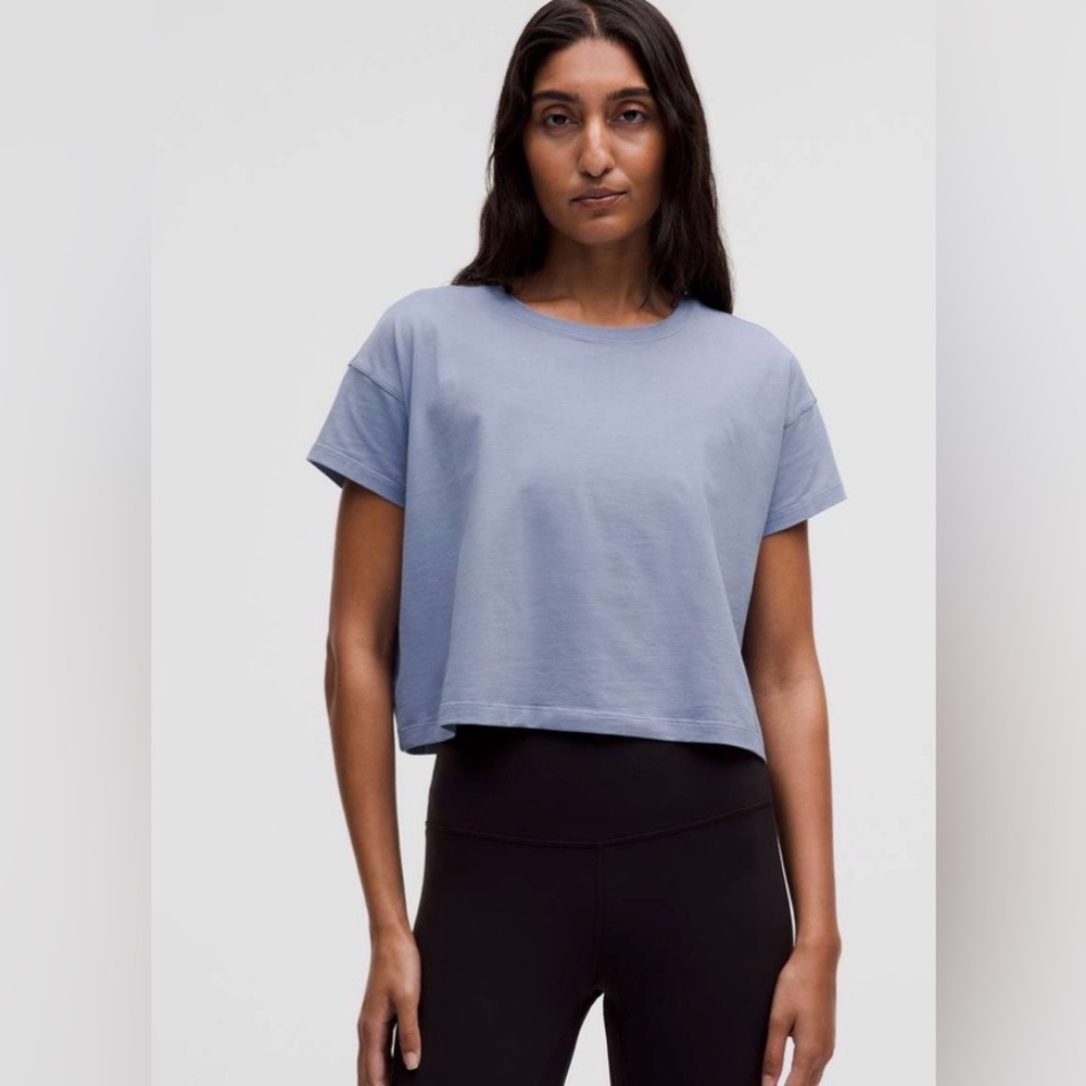 Lululemon Cates shirt blue willow size 6